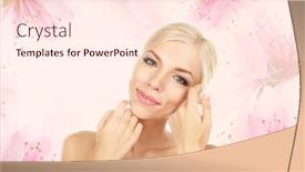  Presentation with cherry blossom - PPT theme with beautiful young woman on cherry blossom background background and a lemonade colored foreground