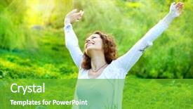  Presentation with free nature - Audience pleasing slide set consisting of beautiful young woman outdoors enjoy backdrop and a  colored foreground