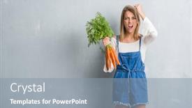  Presentation with carrots - Beautiful presentation featuring beautiful young woman over grunge grey wall holding fresh carrots annoyed and frustrated shouting with anger crazy and yelling with raised hand anger concept backdrop and a mint green colored foreground