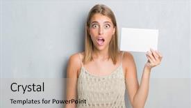  Presentation with open bible over grunge sandstone - Cool new presentation theme with beautiful young woman over grunge backdrop and a  colored foreground