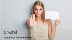  Presentation with open bible over grunge sandstone - Cool new presentation theme with beautiful young woman over grunge backdrop and a  colored foreground