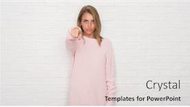  Presentation with white brick wall - Slides featuring beautiful-young-woman-over-white background and a lemonade colored foreground