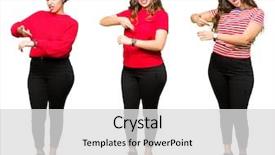  Presentation with beautiful midnight sun over - Presentation design consisting of beautiful young woman over white background and a  colored foreground