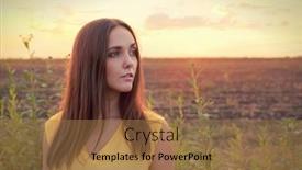  Presentation with harmony - Presentation theme consisting of beautiful-young-woman-portrait-against background and a coral colored foreground