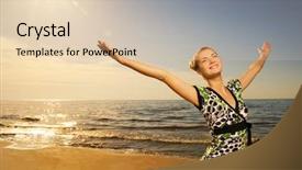  Presentation with relaxing - Slides featuring beautiful-young-woman-relaxing-near background and a lemonade colored foreground