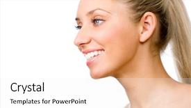  Presentation with beautiful skin - Slides featuring nude teen girls portrait - beautiful young woman's face background and a white colored foreground