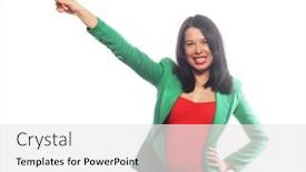  Presentation with forward - Slide deck consisting of beautiful-young-woman-showing-forward background and a white colored foreground