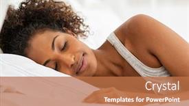  Presentation with black girl - Audience pleasing PPT theme consisting of beautiful young woman sleeping backdrop and a coral colored foreground