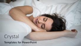 Presentation with sleeping - Cool new presentation with beautiful-young-woman-sleeping backdrop and a light gray colored foreground
