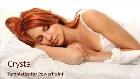  Presentation with being a single woman - Colorful PPT layouts enhanced with beautiful young woman sleeping in bed backdrop and a lemonade colored foreground