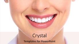  Presentation with health - Amazing presentation theme having beautiful young woman smile dental backdrop and a coral colored foreground