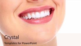  Presentation with dental - Cool new presentation theme with beautiful young woman smile dental backdrop and a  colored foreground