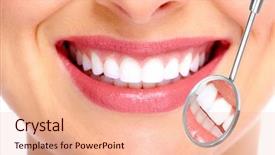  Presentation with dental impression - Cool new slides with beautiful young woman smile dental backdrop and a lemonade colored foreground