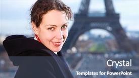  Presentation with eiffel tower - Cool new presentation theme with eiffel tower at winter backdrop and a ocean colored foreground