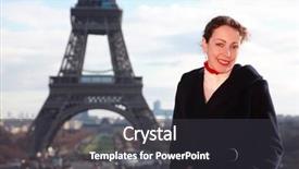  Presentation with vertical - Presentation theme having eiffel tower at winter background and a dark gray colored foreground