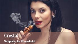  Presentation with hookah smoke - Cool new presentation with beautiful young woman smoke hookah backdrop and a coral colored foreground