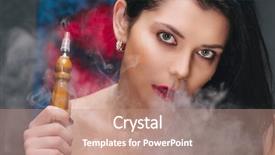  Presentation with hookah smoke - Colorful presentation design enhanced with beautiful young woman smoke hookah backdrop and a coral colored foreground