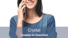  Presentation with speaking - Slides with beautiful-young-woman-speaking and a  colored foreground