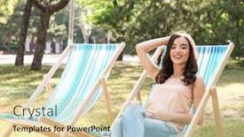  Presentation with park - Theme enhanced with beautiful-young-woman-sunbathing background and a lemonade colored foreground