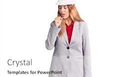  Presentation with health-care - Presentation design having beautiful-young-woman-wearing-architect background and a white colored foreground