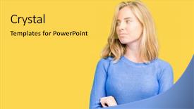  Presentation with blue - Cool new presentation with beautiful young woman wearing blue backdrop and a yellow colored foreground