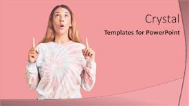  Presentation with tie dye - Audience pleasing theme consisting of beautiful-young-woman-wearing-casual backdrop and a coral colored foreground