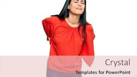  Presentation with backache - Presentation theme featuring beautiful-young-woman-wearing-casual background and a lemonade colored foreground