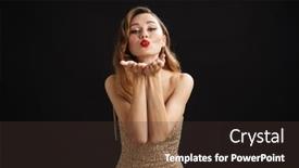  Presentation with kiss - Colorful presentation enhanced with beautiful-young-woman-wearing-cocktail backdrop and a tawny brown colored foreground