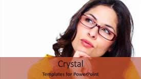  Presentation with optical - Beautiful theme featuring beautiful young woman wearing glasses backdrop and a red colored foreground