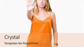  Presentation with young woman diagnosis of sti - Colorful slide deck enhanced with beautiful young woman wearing orange backdrop and a  colored foreground