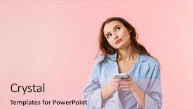  Presentation with pink - Theme having beautiful young woman wearing pajamas background and a lemonade colored foreground