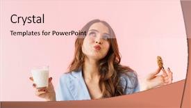  Presentation with chocolate milk - Colorful PPT theme enhanced with beautiful young woman wearing pajamas backdrop and a lemonade colored foreground