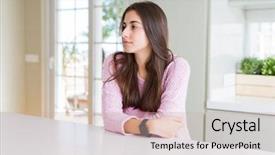  Presentation with pink - Beautiful PPT theme featuring beautiful young woman wearing pink backdrop and a  colored foreground