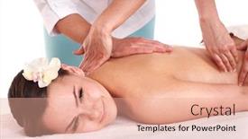  Presentation with thai - Colorful PPT theme enhanced with white girl having thai massage backdrop and a coral colored foreground