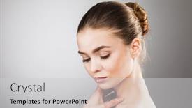  Presentation with beautiful skin - Slide set having beautiful-young-woman-with-clean background and a light gray colored foreground