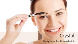  Presentation with brush - Colorful presentation enhanced with beautiful-young-woman-with-eye backdrop and a lemonade colored foreground