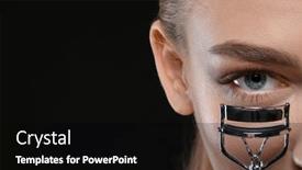  Presentation with black woman - Cool new slide deck with beautiful-young-woman-with-eyelash backdrop and a black colored foreground