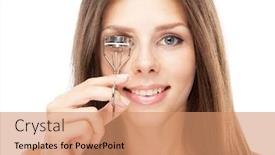  Presentation with eyelashes - Presentation design with market new fast growing economy background and a teal colored foreground