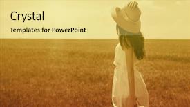  Presentation with flower beautiful lilac border - Beautiful presentation design featuring beautiful young woman with flowers backdrop and a  colored foreground