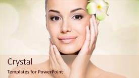  Presentation with beautiful skin - Presentation theme having beautiful young woman with healthy background and a lemonade colored foreground