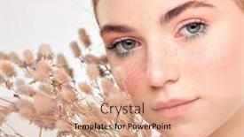  Presentation with skin care - Beautiful theme featuring beautiful-young-woman-with-healthy backdrop and a coral colored foreground