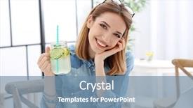  Presentation with lemonade - Amazing presentation theme having beautiful young woman with lemonade backdrop and a seafoam green colored foreground