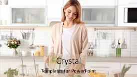  Presentation with kitchen equioment and utilises - Theme having beautiful young woman with lemonade background and a lemonade colored foreground