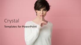  Presentation with long hair - Slide deck consisting of beautiful-young-woman-with-long background and a coral colored foreground