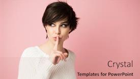  Presentation with long hair - Presentation theme with beautiful-young-woman-with-long background and a coral colored foreground