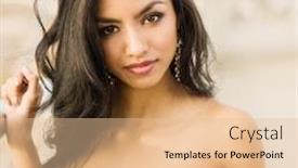  Presentation with long hair - Presentation design enhanced with beautiful-young-woman-with-long background and a lemonade colored foreground