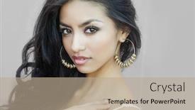  Presentation with long hair - Presentation theme featuring beautiful-young-woman-with-long background and a coral colored foreground