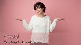  Presentation with body language - Presentation theme with beautiful-young-woman-with-nothing background and a coral colored foreground