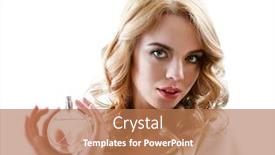  Presentation with perfume - Slides with beautiful-young-woman-with-perfume background and a coral colored foreground
