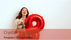  Presentation with eight - PPT theme consisting of beautiful-young-woman-with-pink background and a red colored foreground